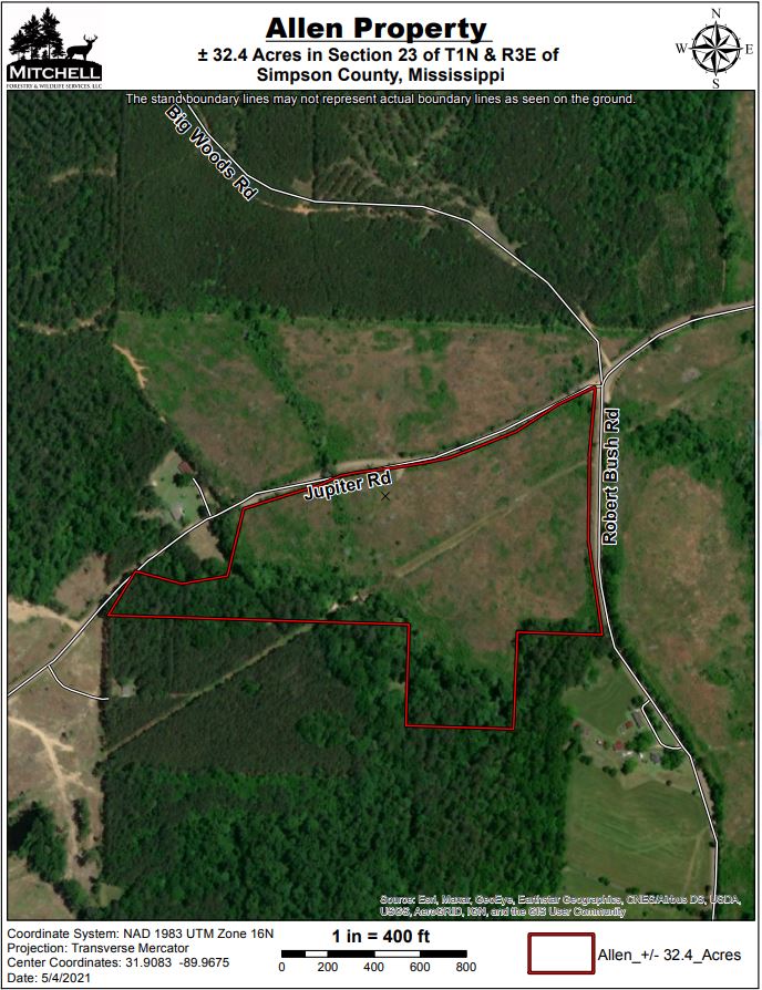 Wiley Allen 32.4 Aerial Map - Mississippi Timber Investments