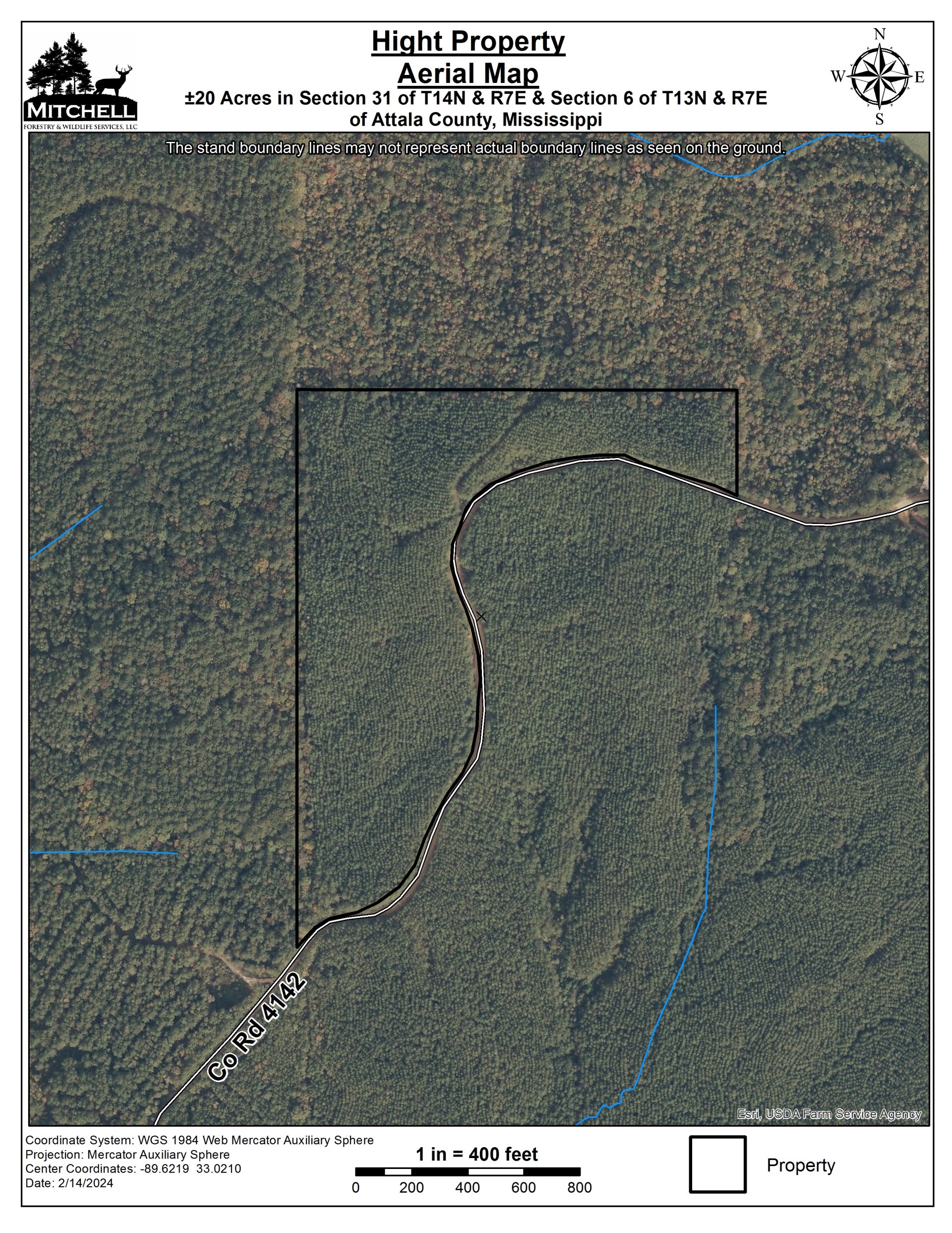 Attala County, Mississippi Land For Sale | Aerial Map